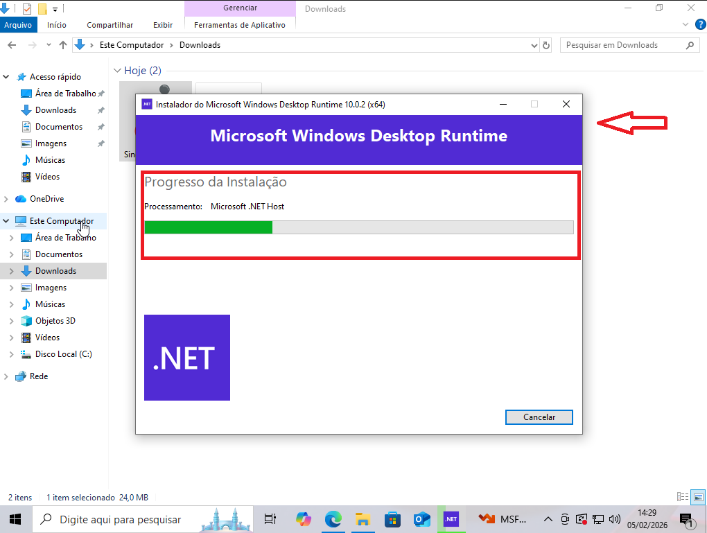 Progresso Instalação